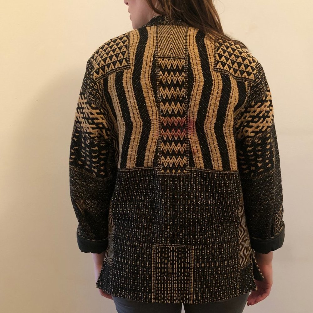 Vintage Patterned/ Black Reversible Jacket - image 7